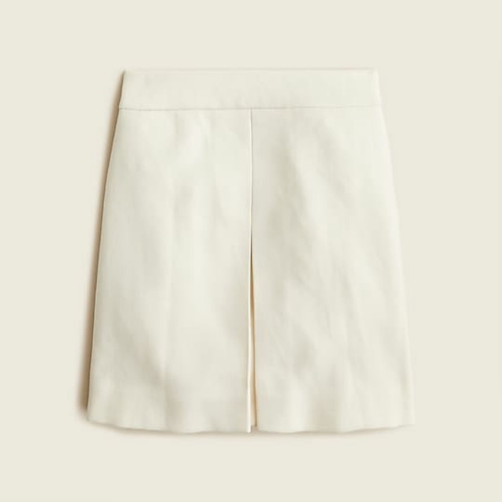 J Crew NWT Pleated mini skirt in double-serge wool